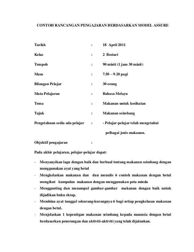 contoh connected model rancangan rancangan berdasarkan model pengajaran Contoh assure contoh connected model rancangan rancangan berdasarkan model pengajaran Contoh assure