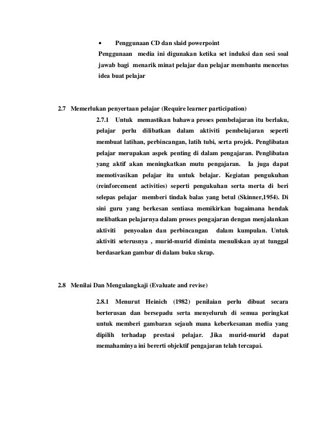 Contoh rancangan pengajaran berdasarkan model assure