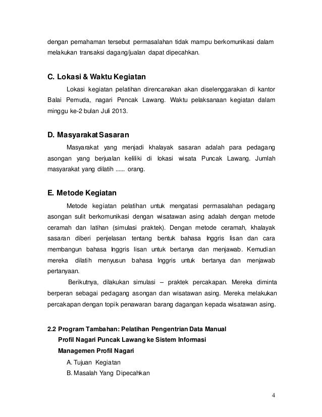 Contoh rancangan program kkn