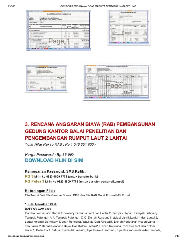 Contoh rencana anggaran biaya pembangunan gedung di blog 