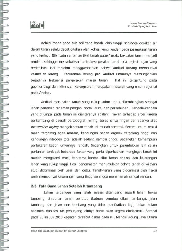 Contoh rencana reklamasi