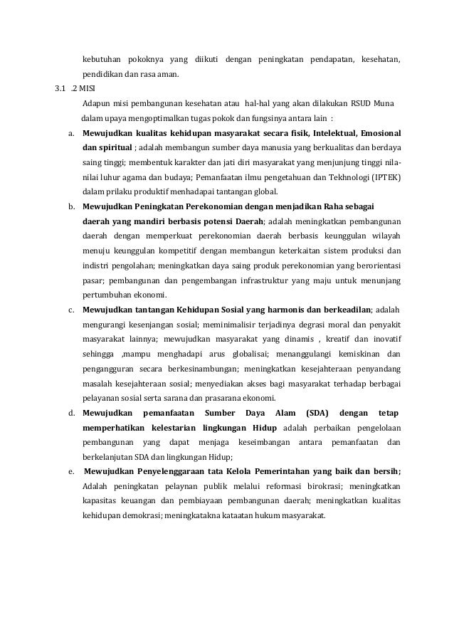 Contoh renja rsud