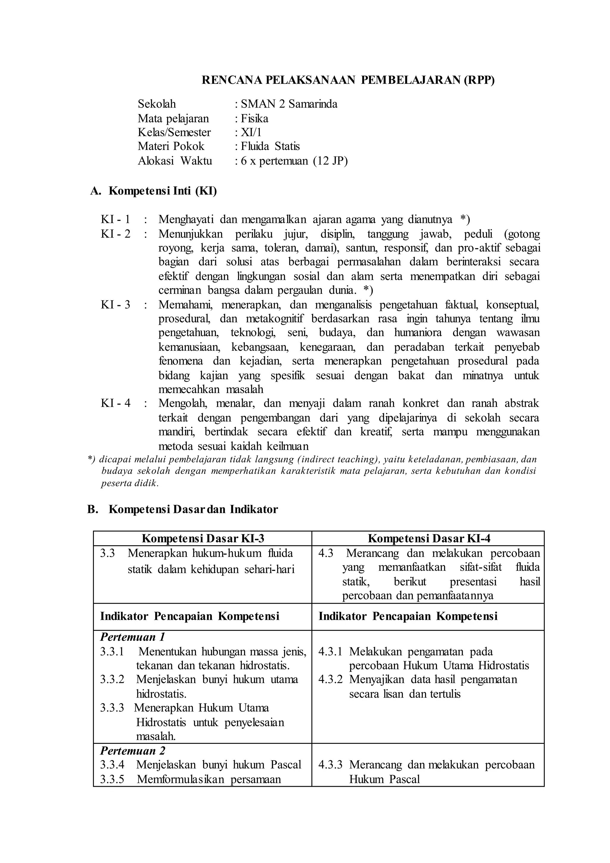 Contoh rpp | DOCX