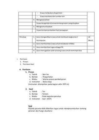 Contoh rpp akuntansi kls x | DOCX