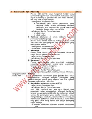 Contoh rpp praktikum akuntansi perusahaan jasa dan mnf xi | PDF