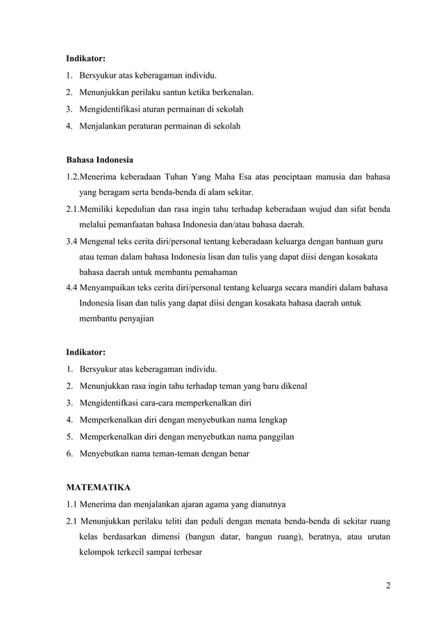 RPP Kelas 1 SDLB Tuna Rungu