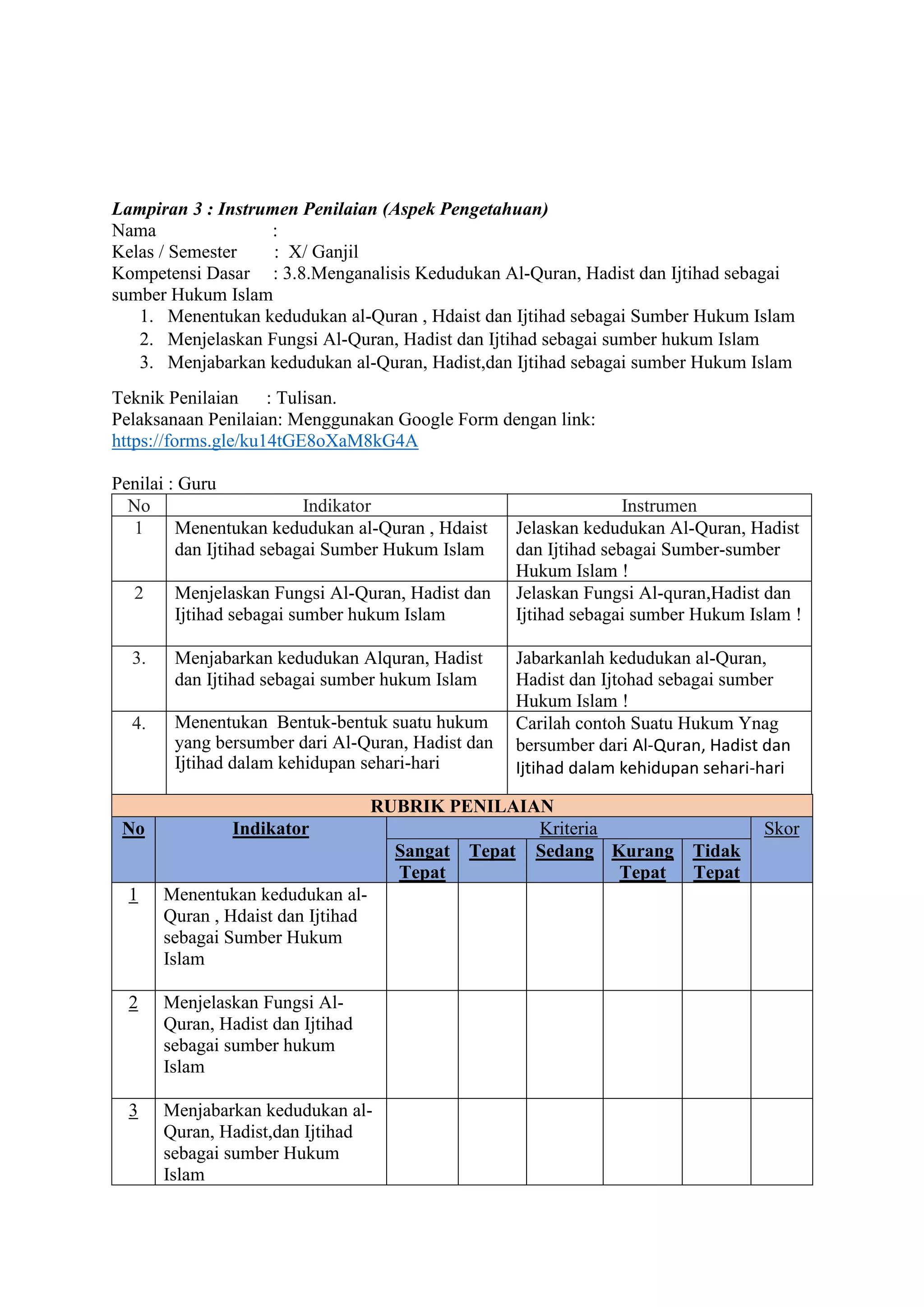 Contoh rpp sesuai standar ukin | PDF