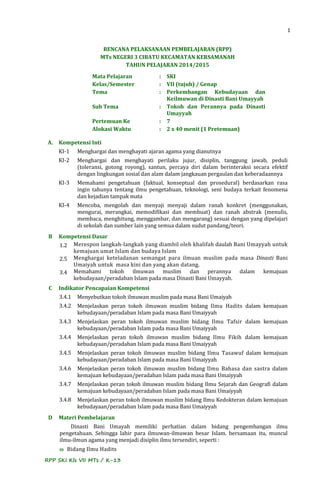 Contoh rpp ski kls 7 m ts k 13 | PDF