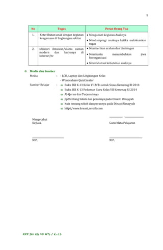Contoh rpp ski kls 7 m ts k 13 | PDF