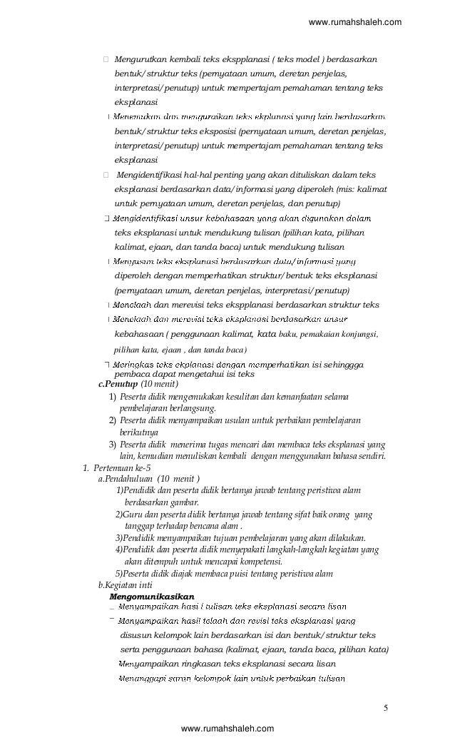 Contoh rpp teks eksplanasi smp kelas vii