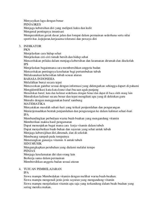 Contoh rpp tematik kelas rendah