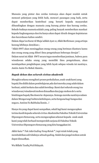 sambutan wakil orang tua wisudawan didik maskhudi | PDF