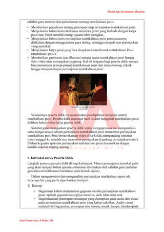 Modul Ajar Seni Teater Kelas 12 Kurikulum Merdeka | PDF