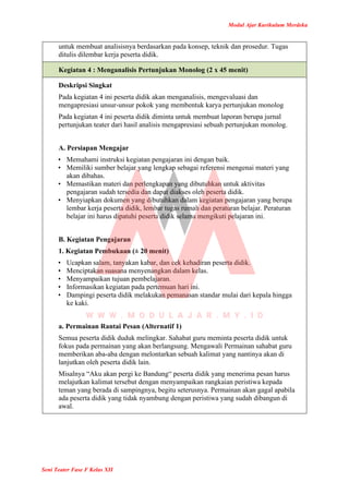 Modul Ajar Seni Teater Kelas 12 Kurikulum Merdeka | PDF