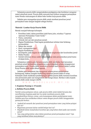Modul Ajar Seni Teater Kelas 12 Kurikulum Merdeka | PDF