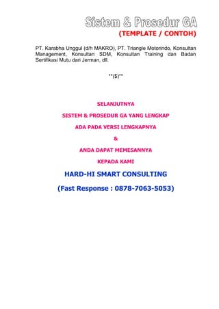 CONTOH SOP GA Terbaru 2015 | PDF