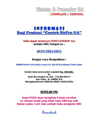 CONTOH SOP GA Terbaru 2015 | PDF