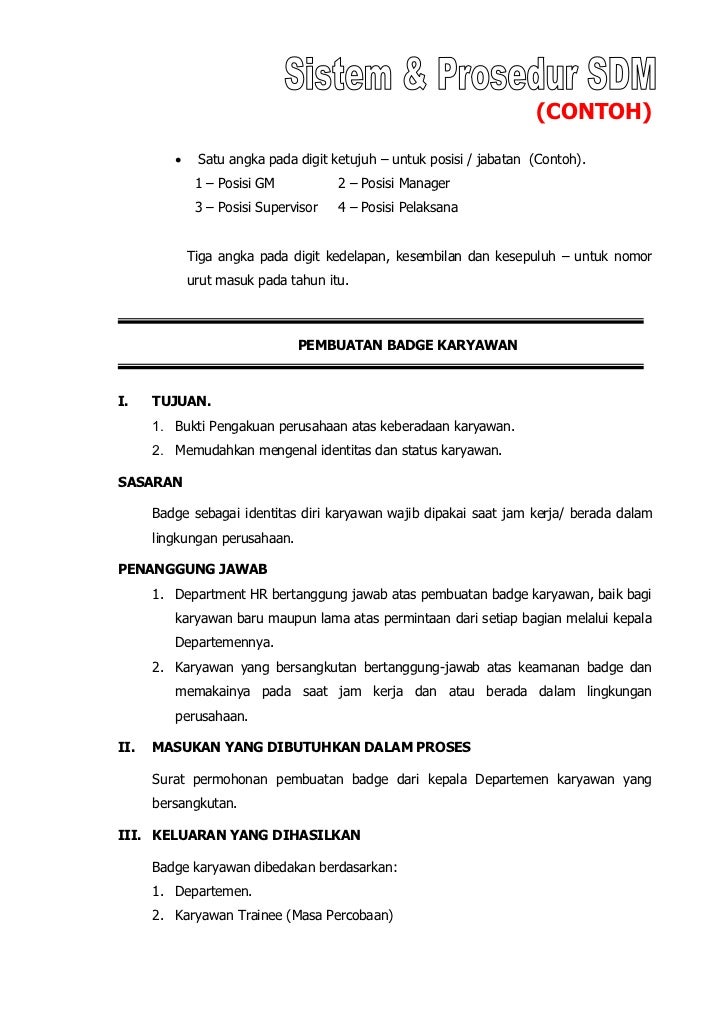 perusahaan barang antik CONTOH SOP SDM Perusahaan perusahaan barang antik CONTOH SOP SDM Perusahaan