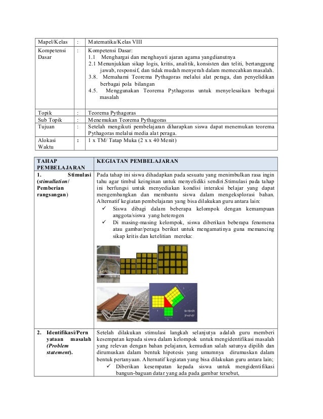 Contoh Skenario Pembelajaran