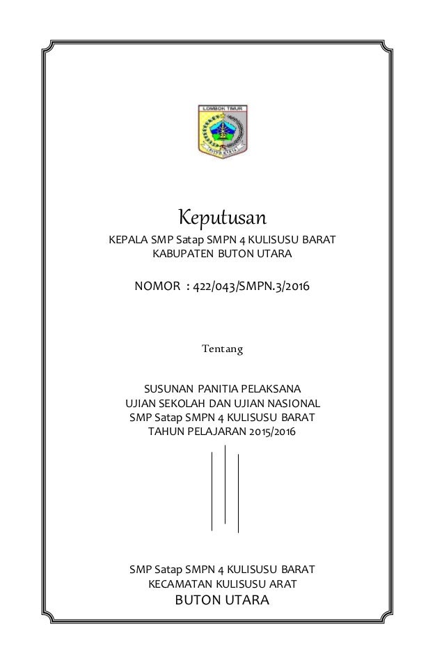 Contoh Sk Panitia Un 2013 Sekolah Penyelenggara