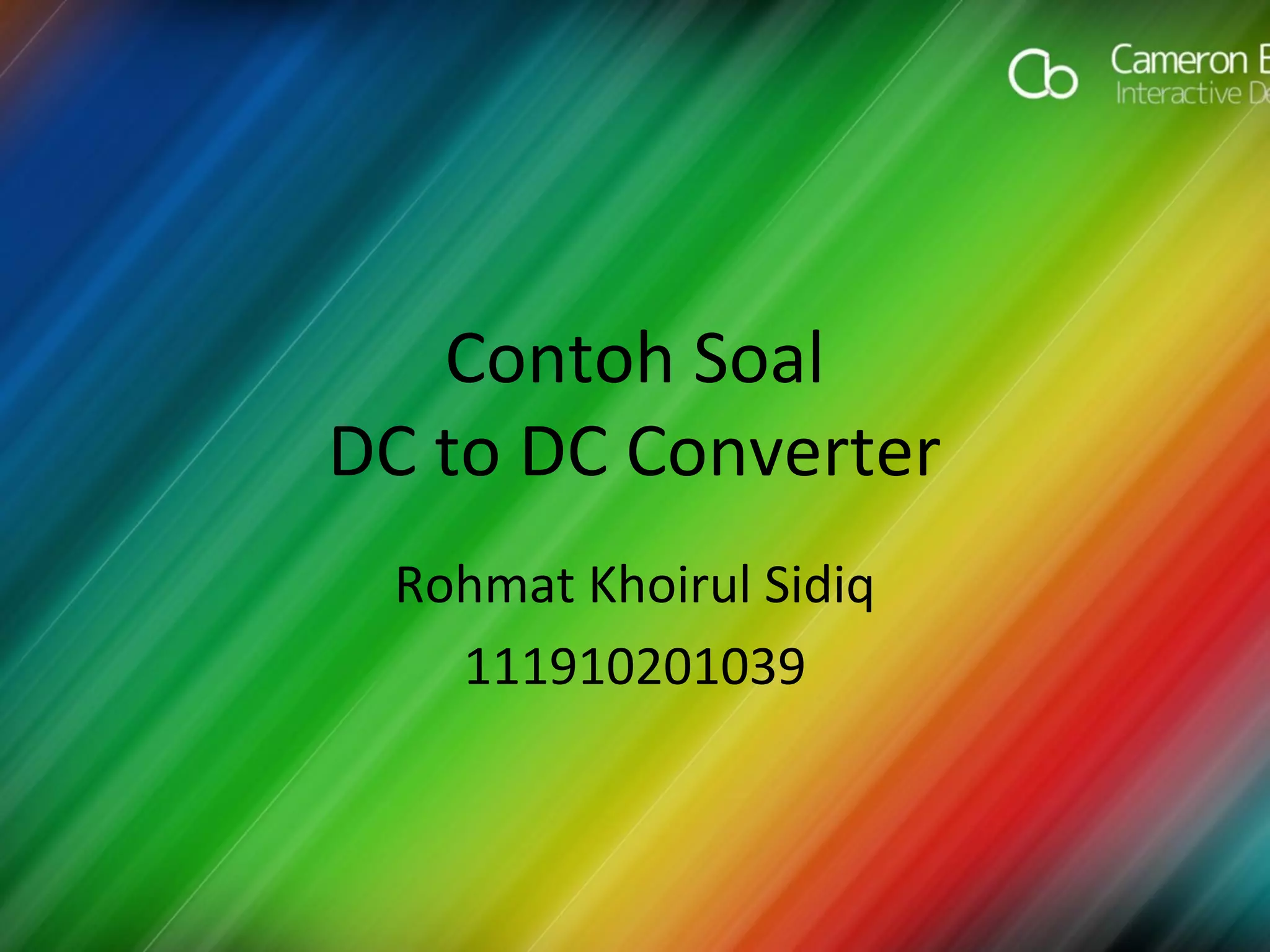 Contoh Soal DC to DC Converter | PPT