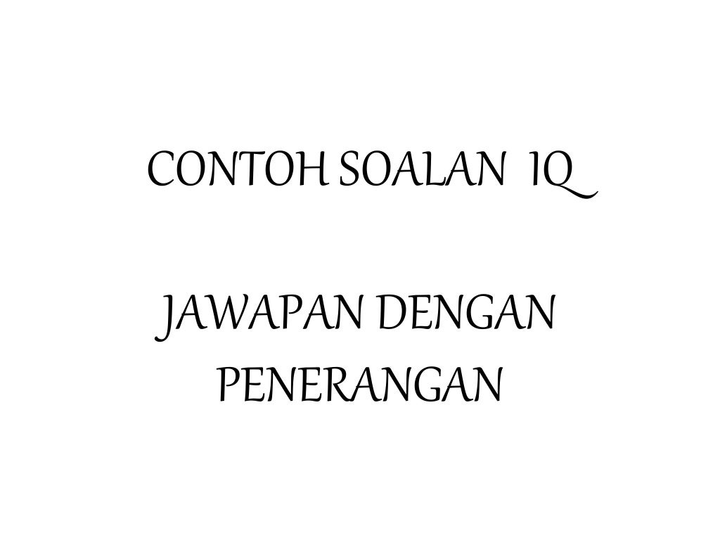 Contoh soalan IQ