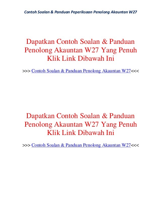 Contoh Soalan Peperiksaan Penolong Akauntan W27