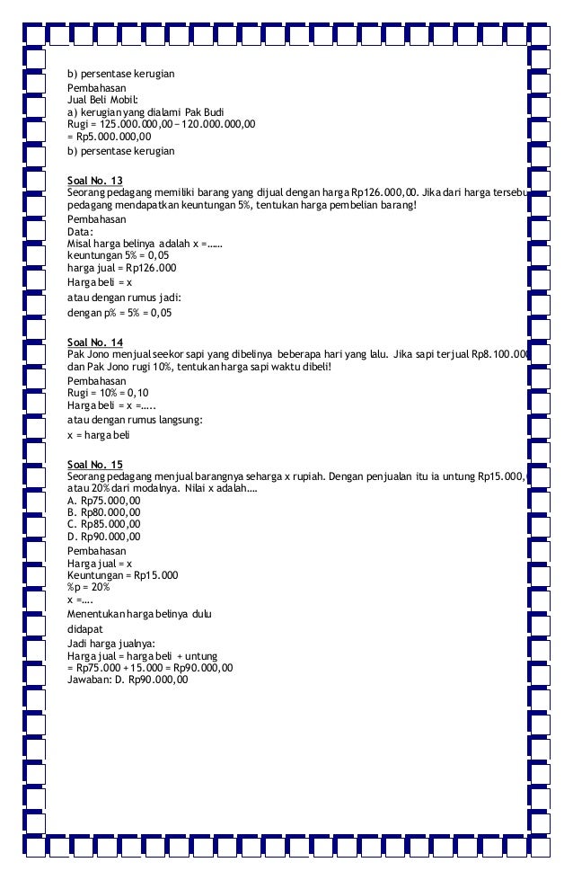 15++ Contoh soal aritmetika sosial kls 7 ideas