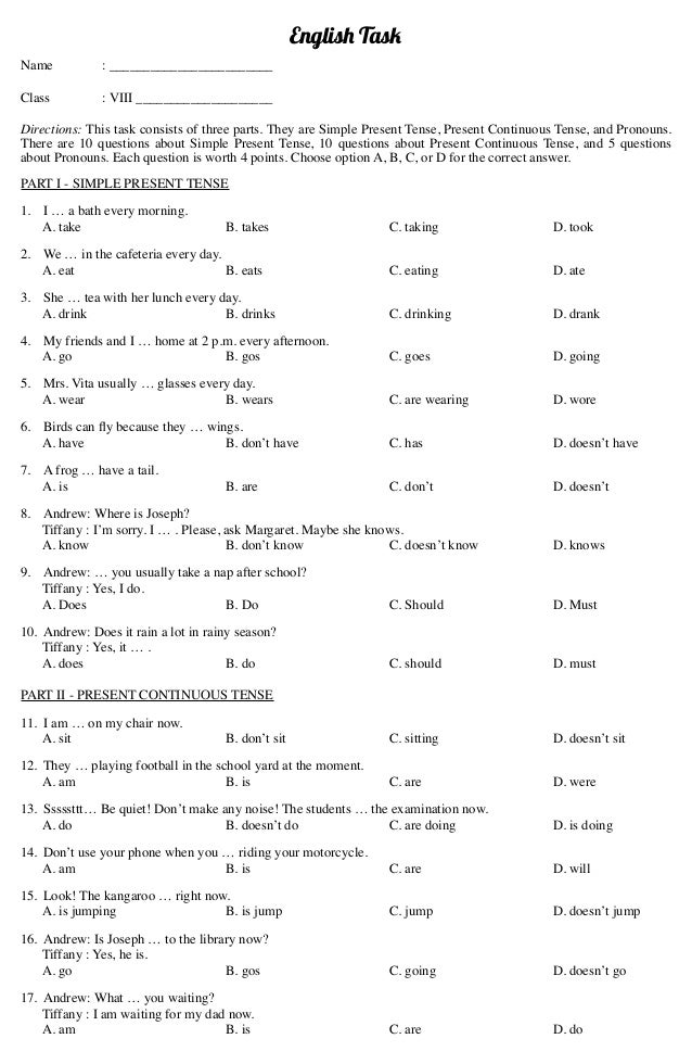 Contoh Soal Bahasa Inggris Kelas 8 