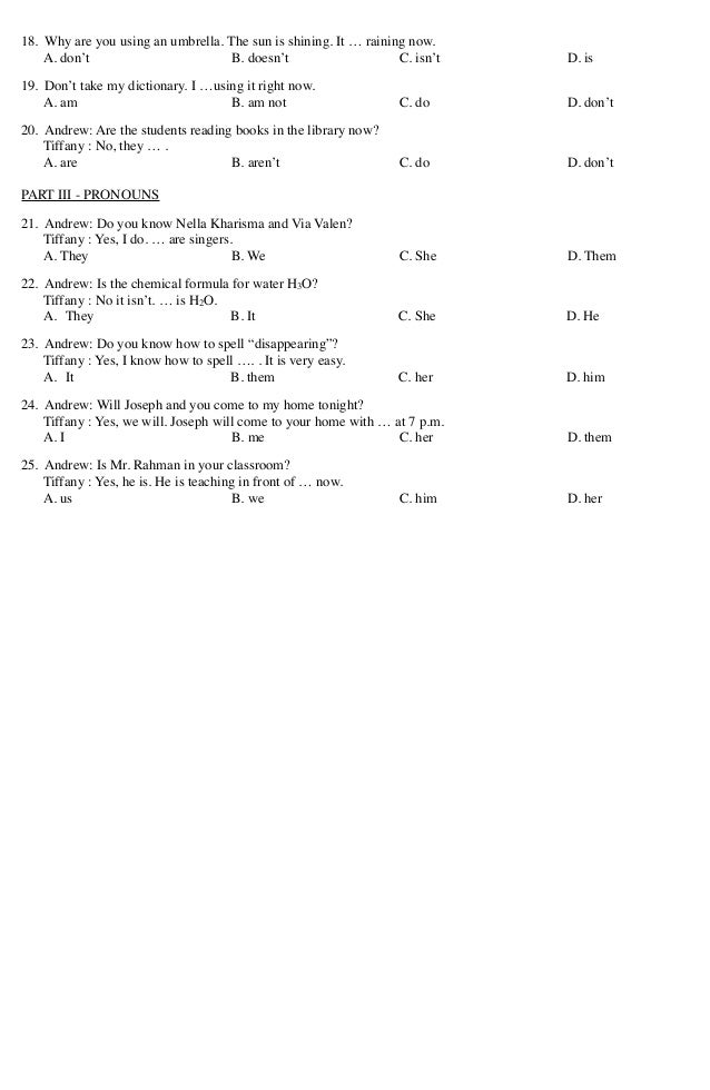 Contoh Soal Bahasa Inggris Kelas 8