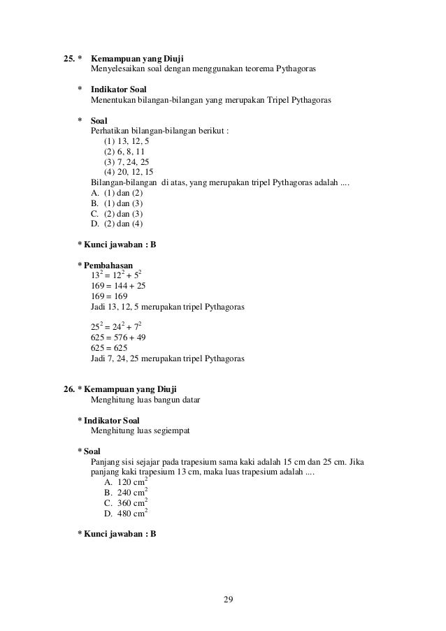 Soal Un Dan Pembahasan Matematika Materi Pola Bilangan Tingkat Smp