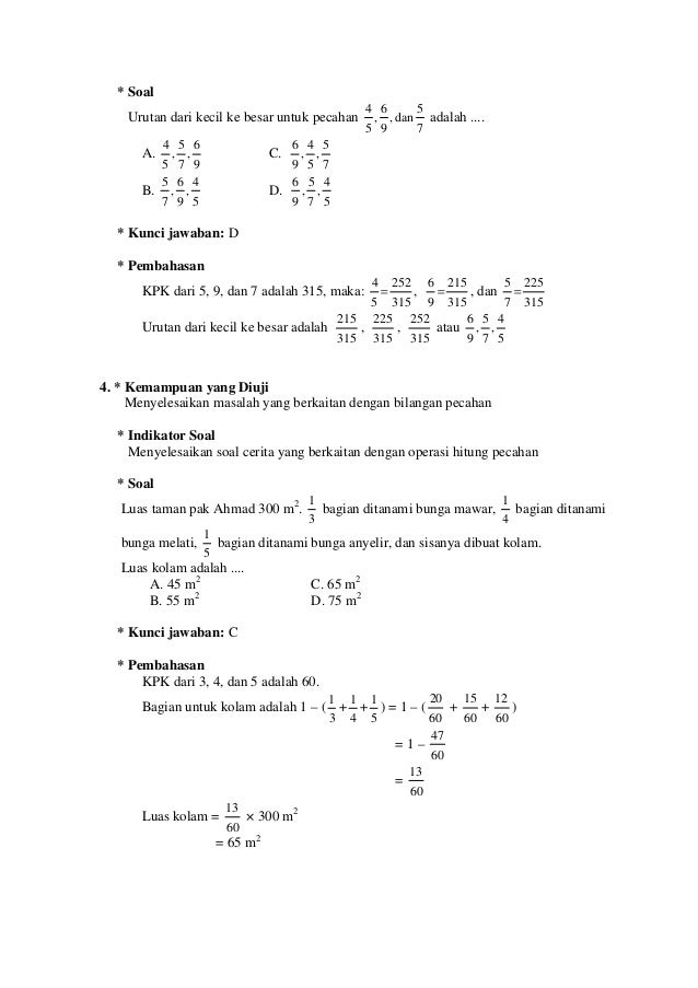  Contoh  soal  dan pembahasan matematika smp