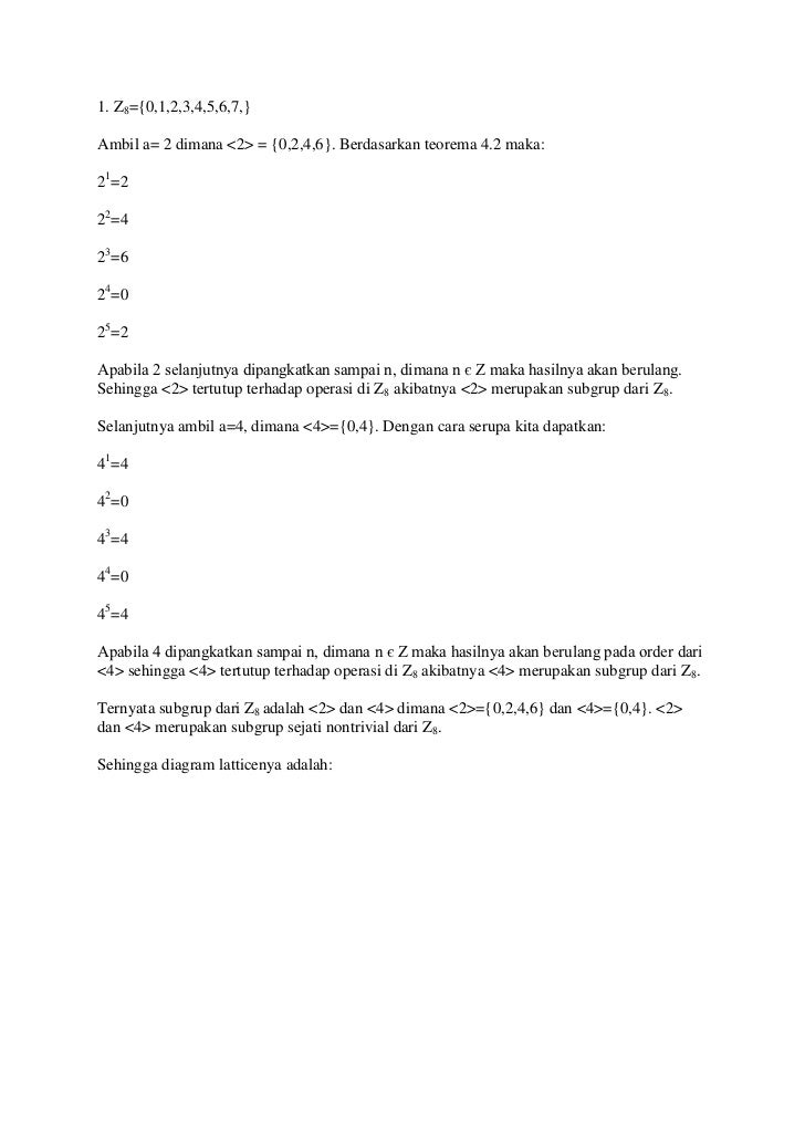 Contoh Soal Dan Pembahasan Subgrup