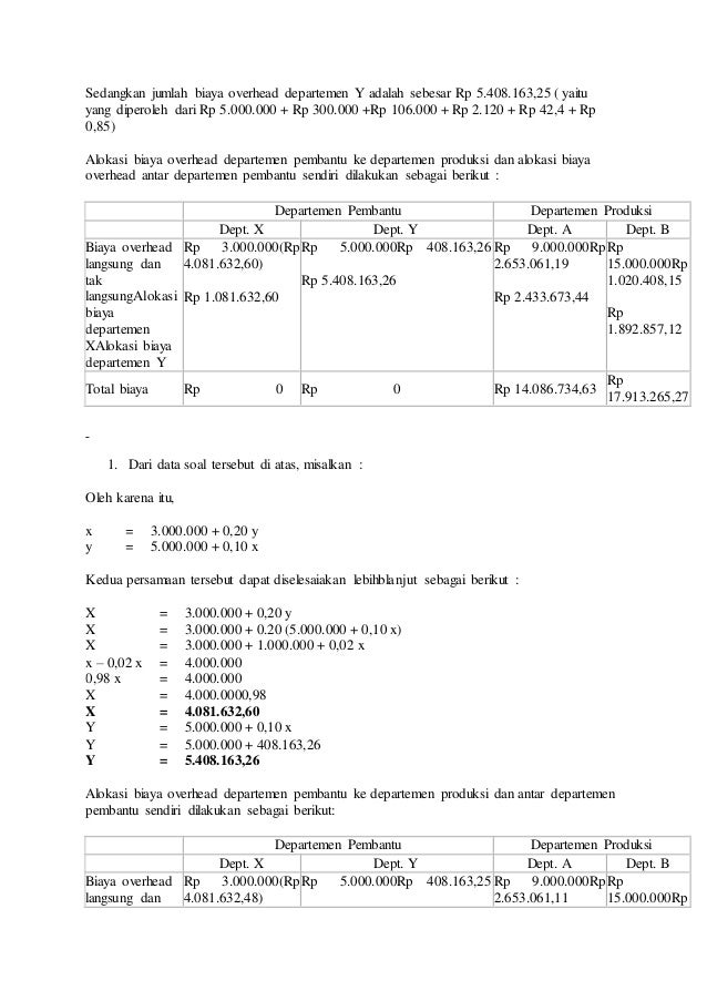 Contoh Soal Dan Penyelesaian Departementalisasi Bop