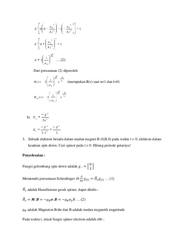 Contoh soal mekanika kuantum fisika