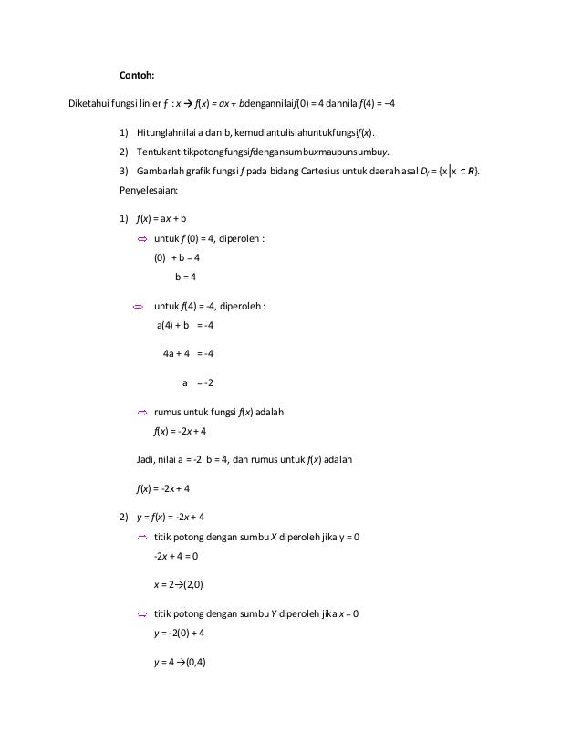 Soal Da Jawaban Materi Fungsi Linear Kelas 10