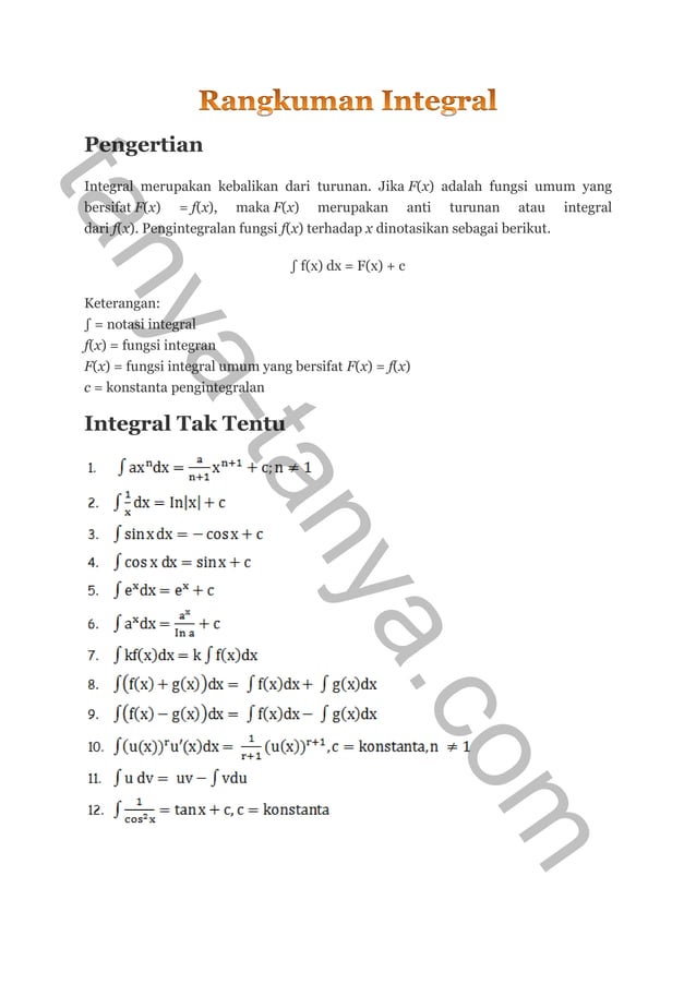Contoh Soal Integral Pdf