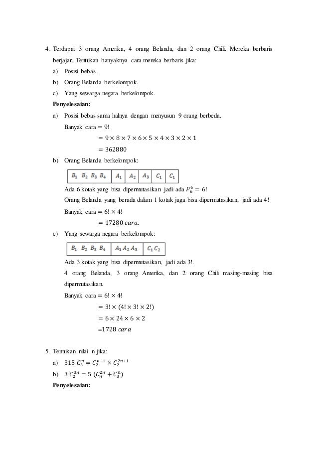 Contoh Soal Matematika Kombinatorik