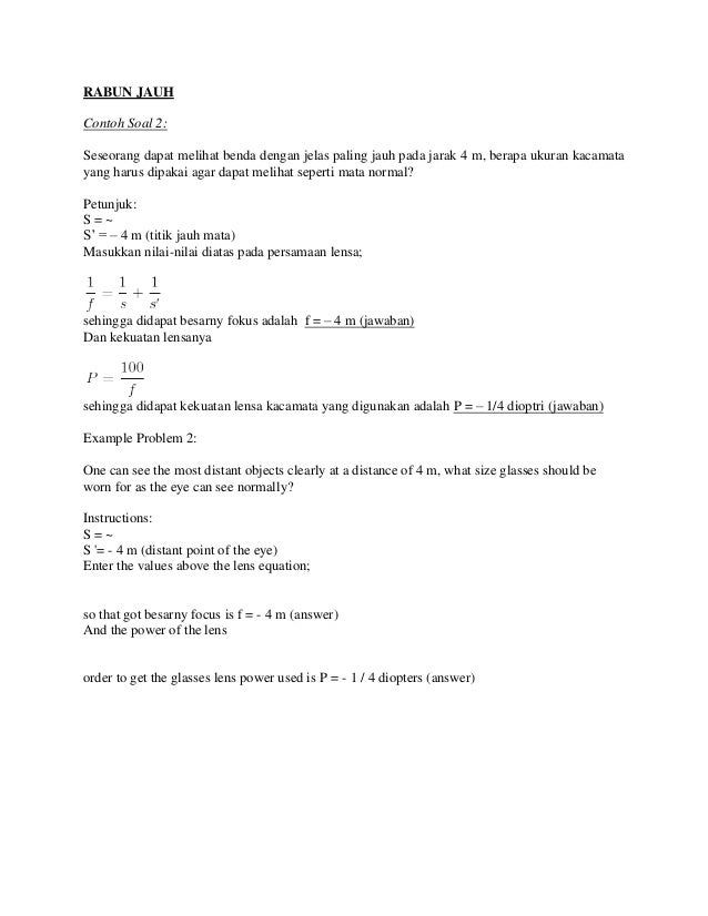 Contoh soal optika geometri