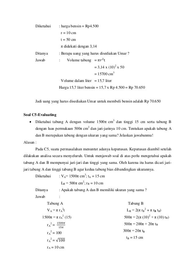 Contoh Soal Matematika C1 Sampai C6 - BangSoal