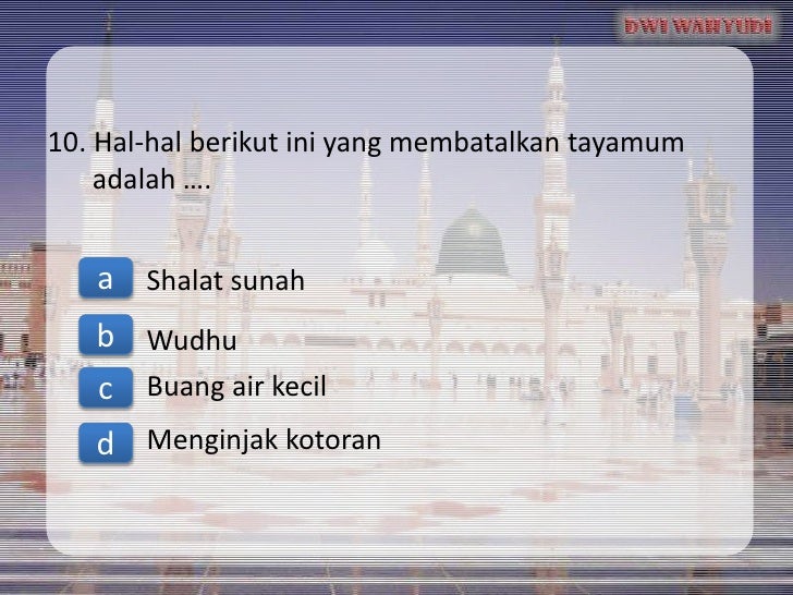 Contoh soal thaharah