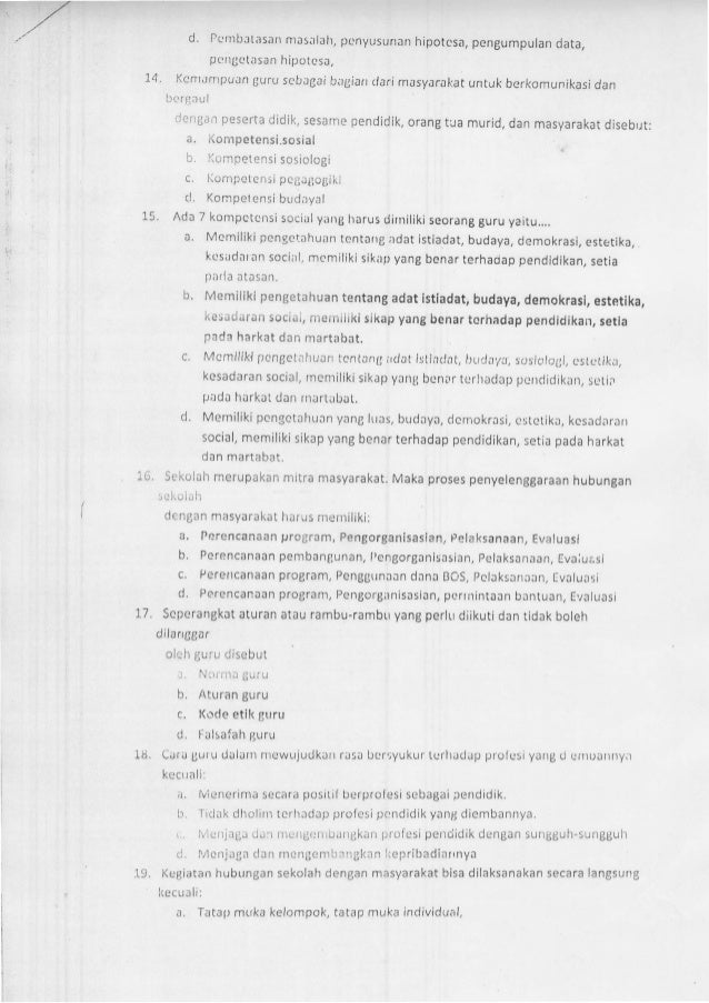 Contoh soal uka kompetensi kepribadian Contoh soal uka kompetensi kepribadian