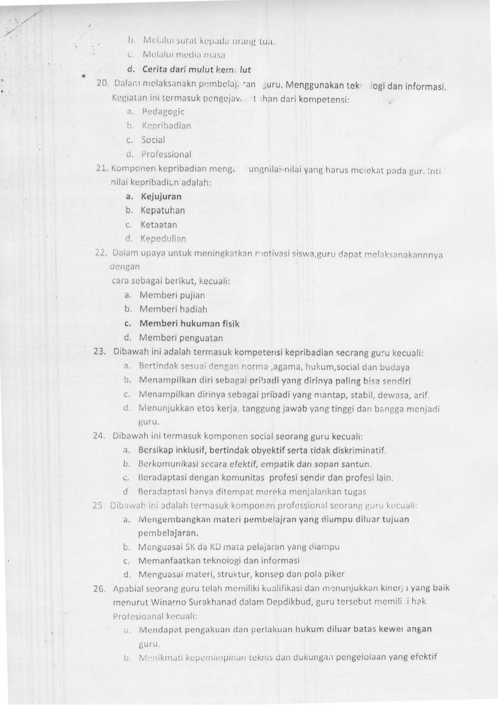 Contoh Soal Asesmen Kompetensi Pns Buku Sekolah