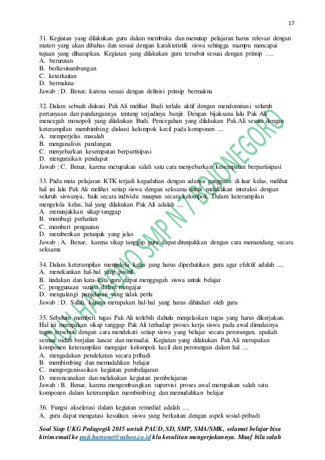 Contoh Soal Ukg