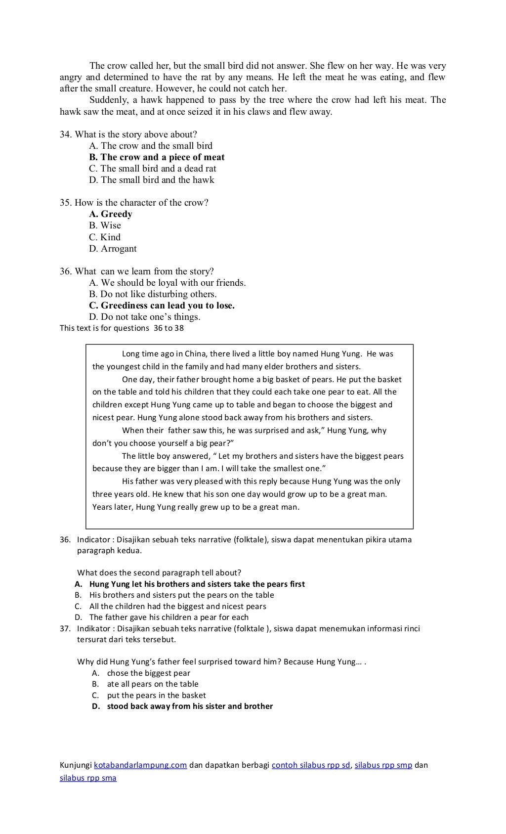 Contoh soal un bahasa inggris smp paket 2 Contoh soal un bahasa inggris smp paket 2