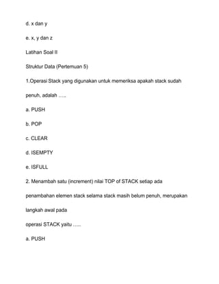 Contoh soal uts struktur data | PDF