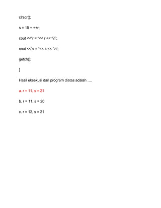 Contoh soal uts struktur data | PDF