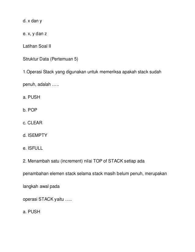 Contoh Soal Uts Struktur Data