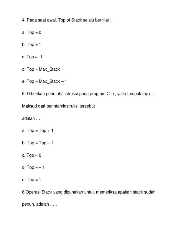 Contoh Soal Uts Struktur Data
