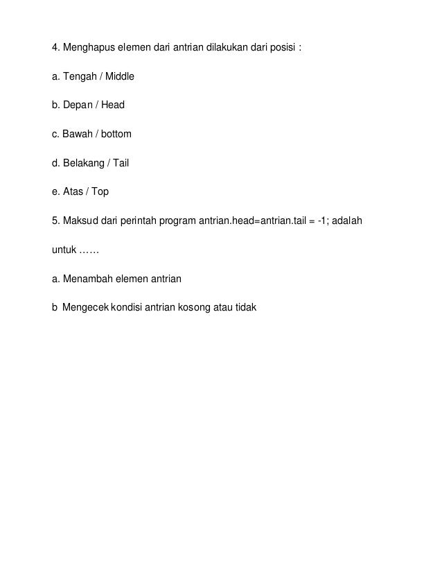 Contoh soal uts struktur data